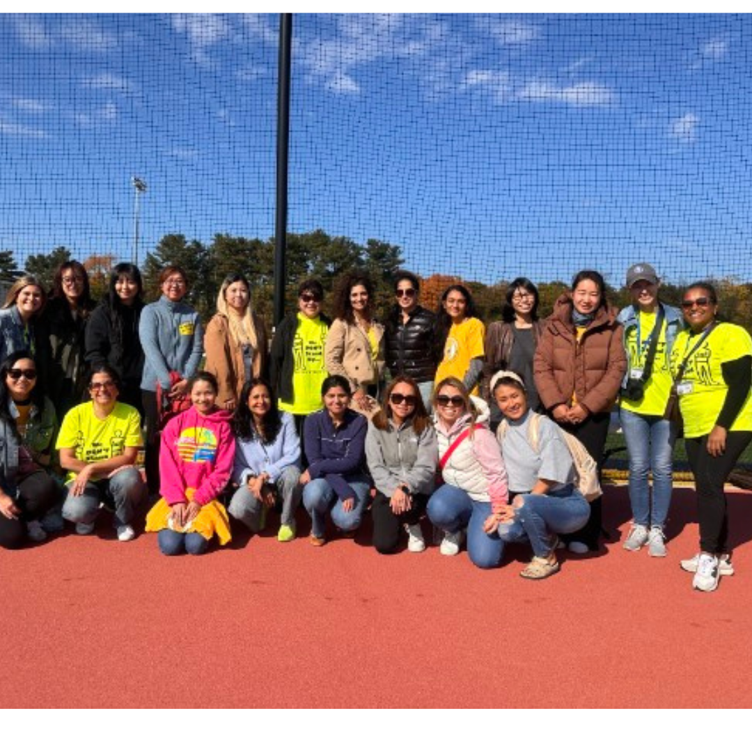 Group of moms on the track